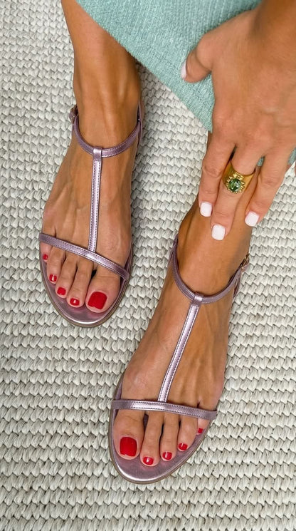 Alba | Gouden zomersandalen