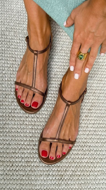 Alba | Gouden zomersandalen