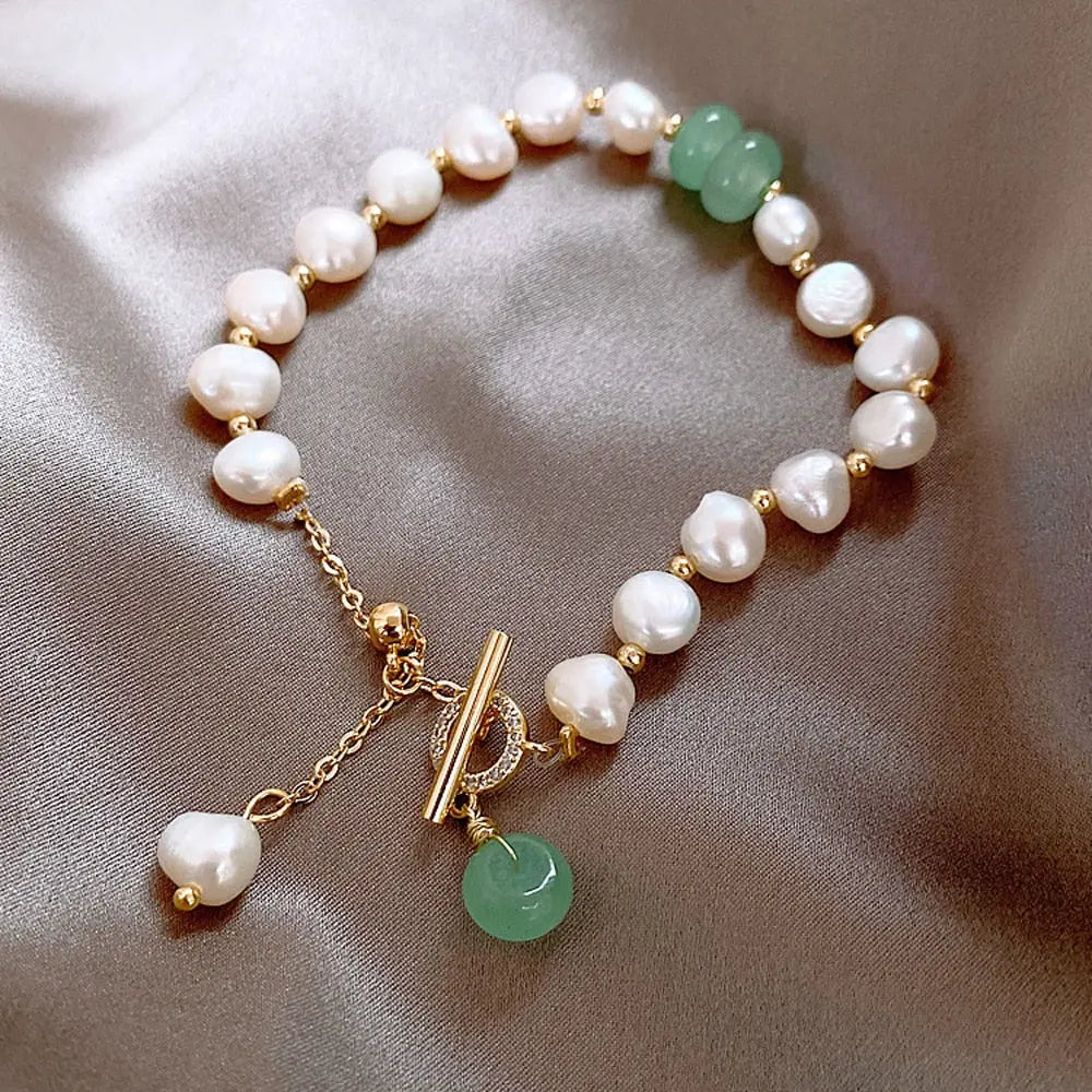 Zoetwater Parel & Jade Armband