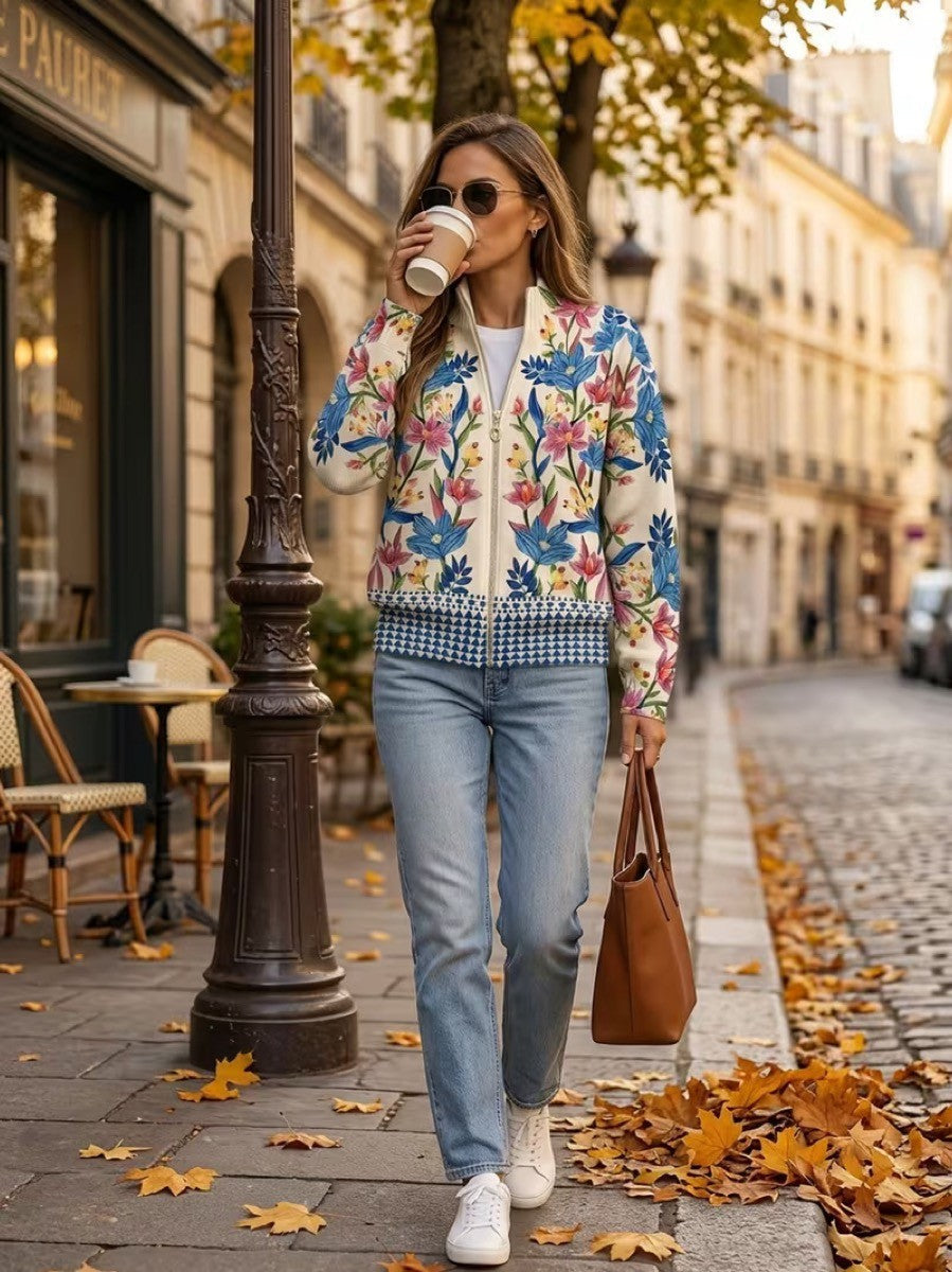 Tabitha™ | Botanische Tuin Bloemige Zip Cardigan