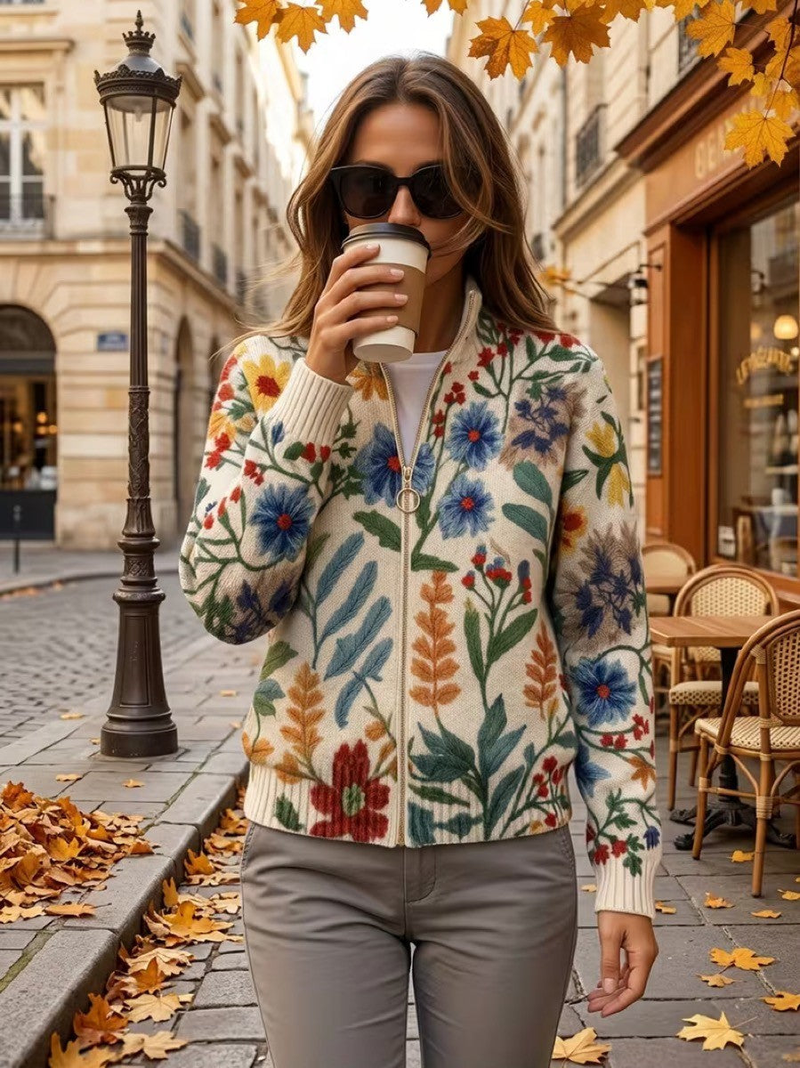 Tabitha™ | Botanische Tuin Bloemige Zip Cardigan