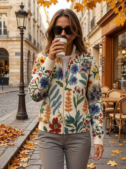 Tabitha™ | Botanische Tuin Bloemige Zip Cardigan