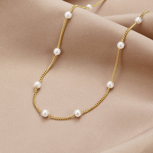 Tijdloze Pareloog Gouden Ketting