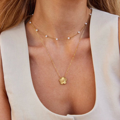 Tijdloze Pareloog Gouden Ketting