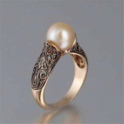 Tijdloze Vintage Parel Gouden Ring