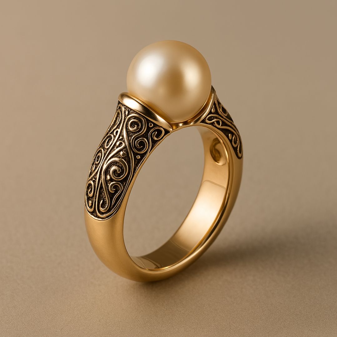 Tijdloze Vintage Parel Gouden Ring