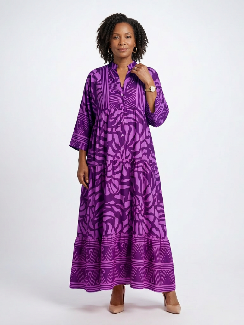 Marielle | Midi-jurk met Knopen