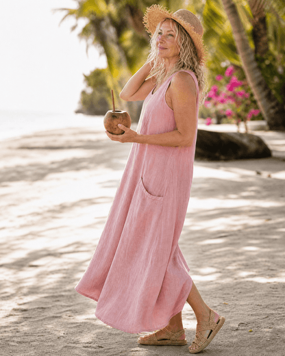 Zemrina | Mouwloze Midi-jurk met Zakdetails